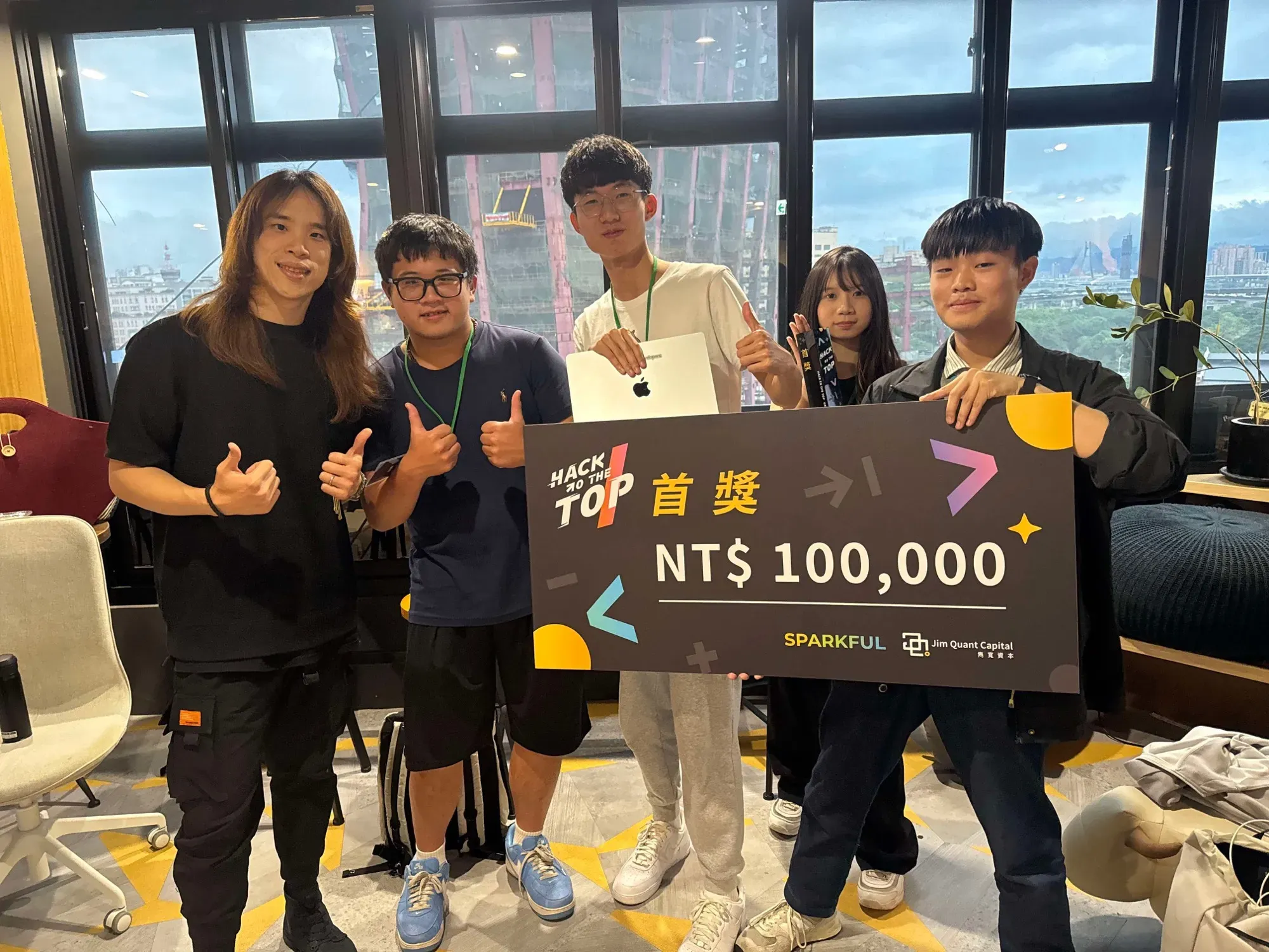The team with the grand prize board